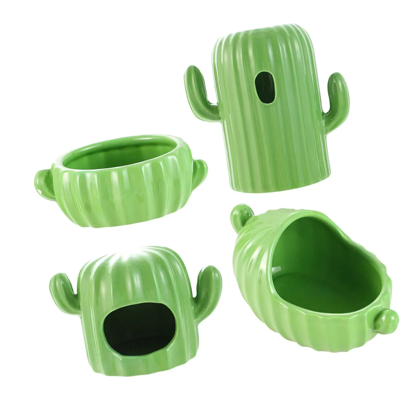 4Pcs Ceramic Hamster Hideout Small Animal Huts for Chipmunk Squirrels Ferret