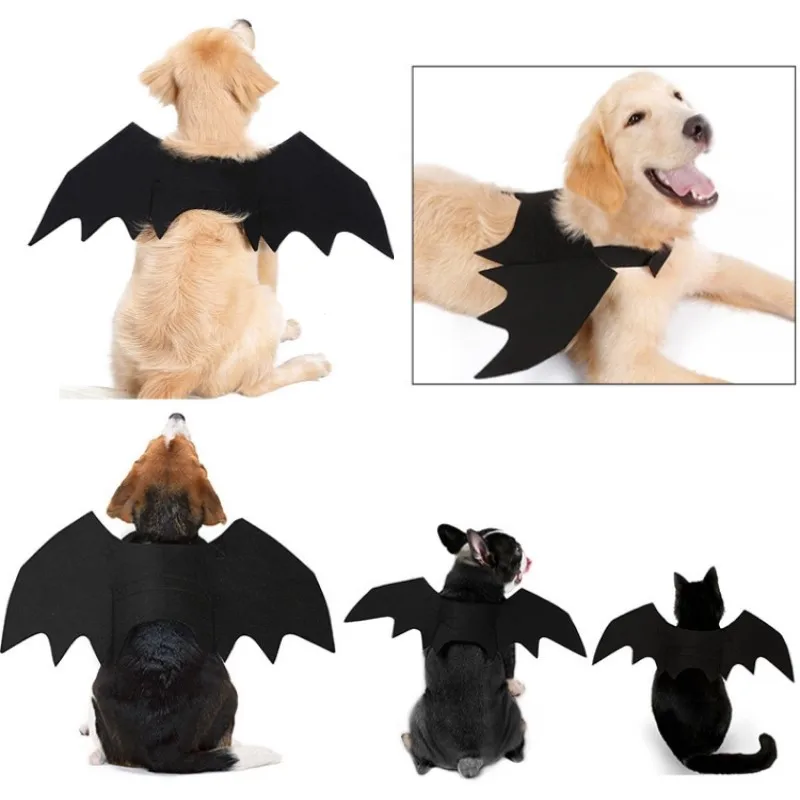 Ropa divertida de Halloween para perros, disfraces de Cosplay con alas de murciélago para perros pequeños, disfraces de gato, disfraz de Halloween para perros - imagen 4