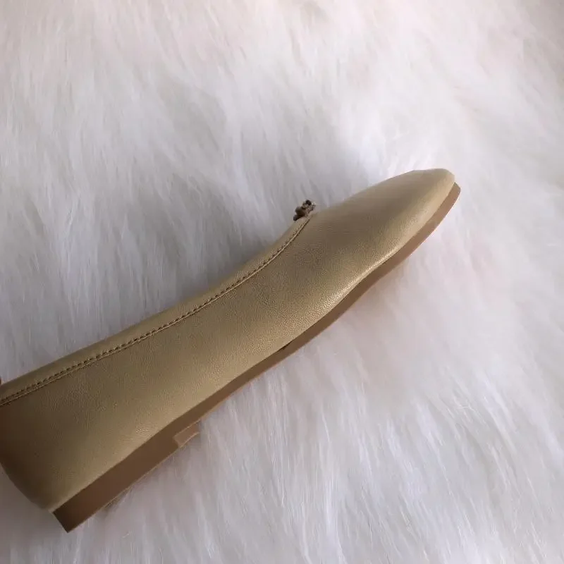 Tabi Ninja-zapatos planos de piel de microfibra para mujer, zapatillas cómodas con punta dividida, mocasines de fondo suave, 2023 - imagen 5