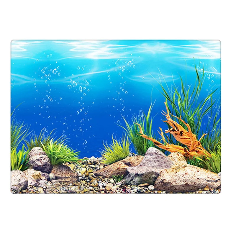 Fondo de acuario decoración pegatina pecera paisaje pegatina cartel fondo para acuario océano planta Aquascape pintura - imagen 2