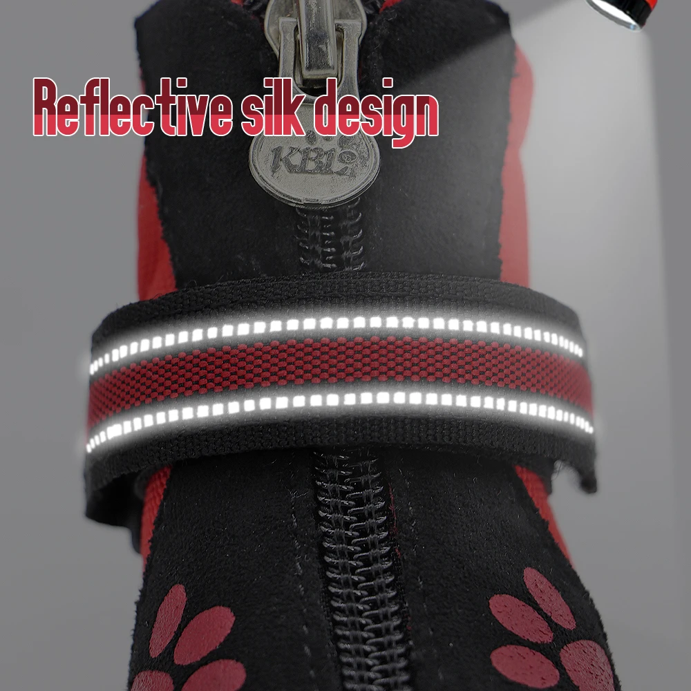 4 Uds. Zapatos para perros, zapatos cálidos para perros, botas reflectantes para lluvia y nieve para cachorros, antideslizantes para perros pequeños, medianos y grandes, otoño e invierno - imagen 3