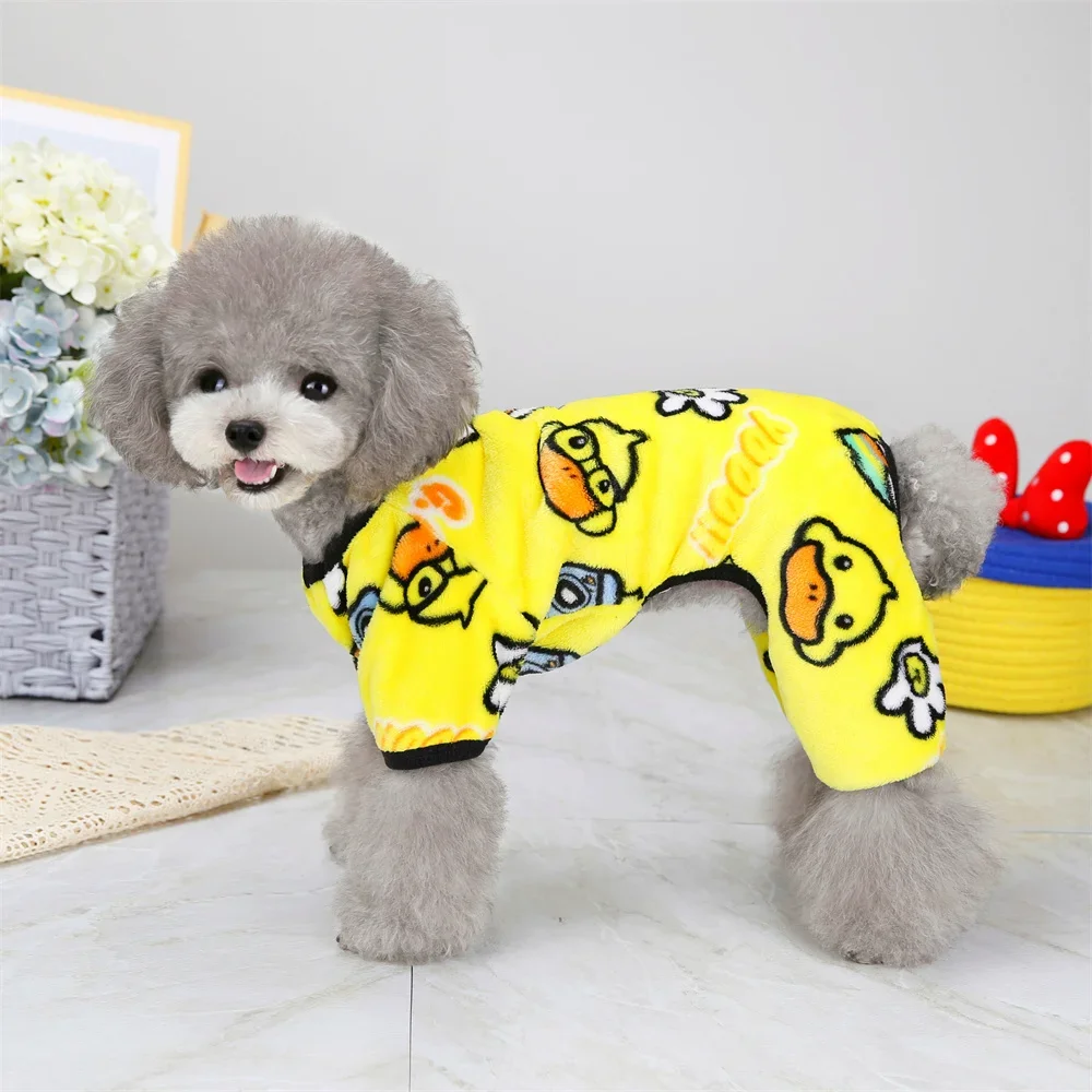 Mono cálido de invierno para perros pequeños, pijamas de lana para cachorros y gatos, peleles para mascotas, ropa para mascotas Shihtzu Yorkie mascotas - imagen 4
