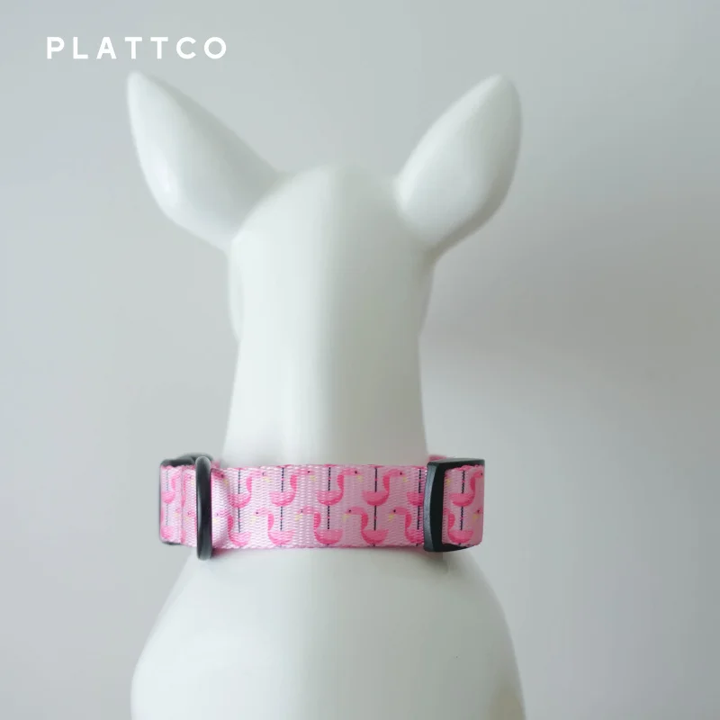 PLATTCO Diseño único SLEEPING FLAMINGES Collar transpirable ecológico Perros grandes y medianos 5 tamaños PDC313 - imagen 4