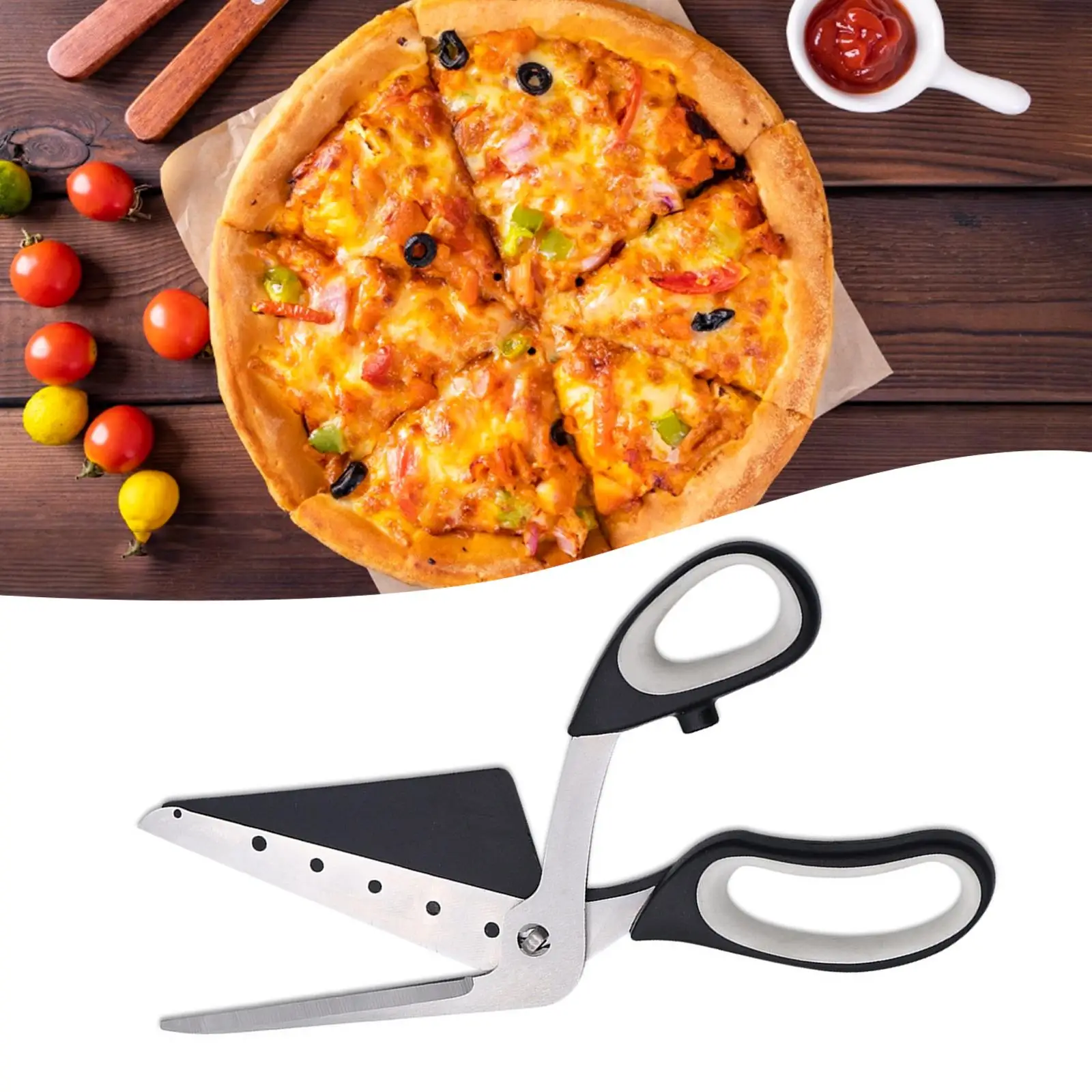 Pizza Scissors Premium 2 in 1, Durability, Easy to Use Practical Multipurpose Pizza Cutting Stainless Steel Ergonomic Grip Pizza Scissors Premium 2 in 1, Durability, Easy to Use Practical Multipurpose Pizza Cutting Stainless Steel Ergonomic Grip