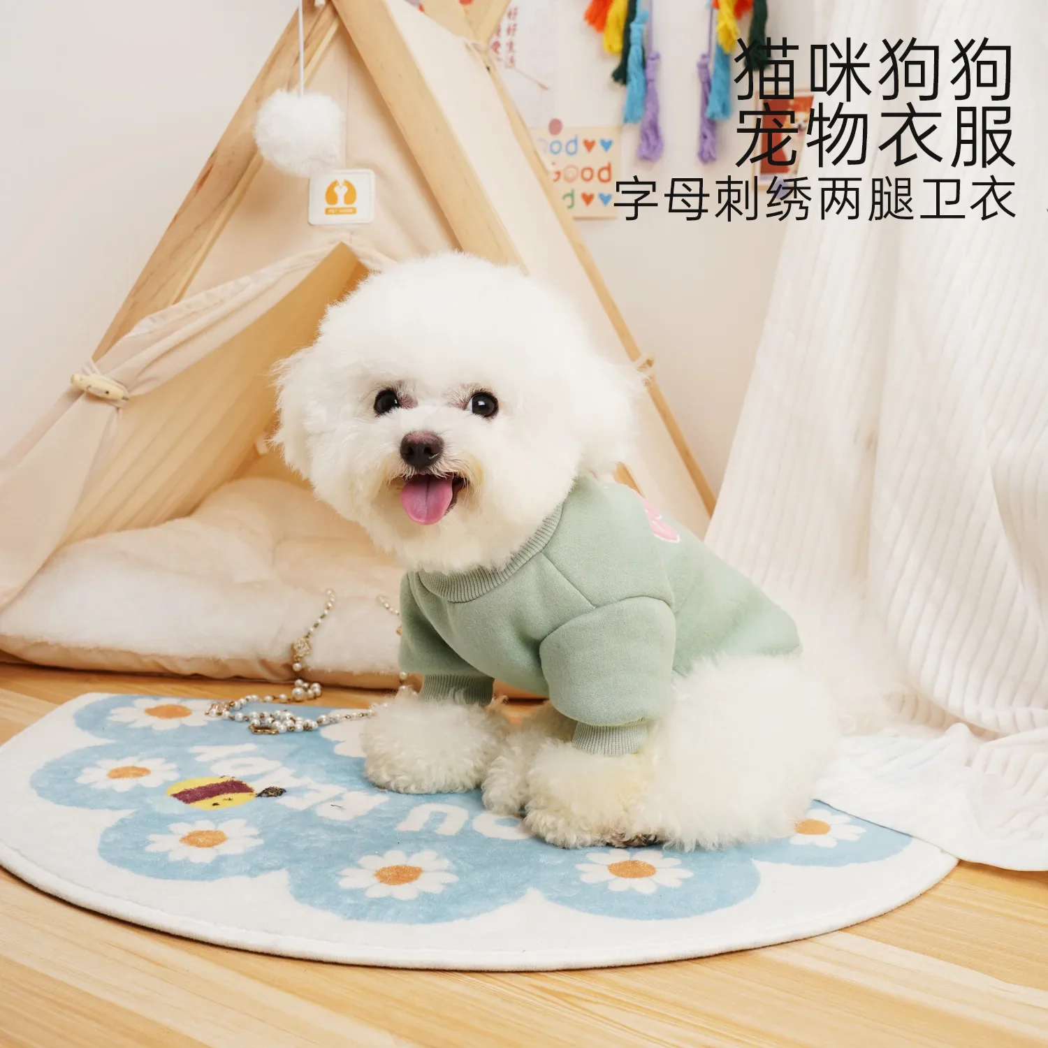 Sudadera con capucha de terciopelo para perro, ropa de terciopelo grueso para otoño e invierno, oso de peluche, ropa de diseñador para perro pequeño - imagen 3