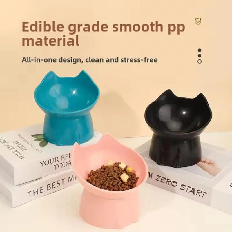 Cuenco para gatos con orejas largas y pies altos, protector para el cuello de gato y perro y cuenco elevado de plástico antivuelco para mascotas - imagen 2
