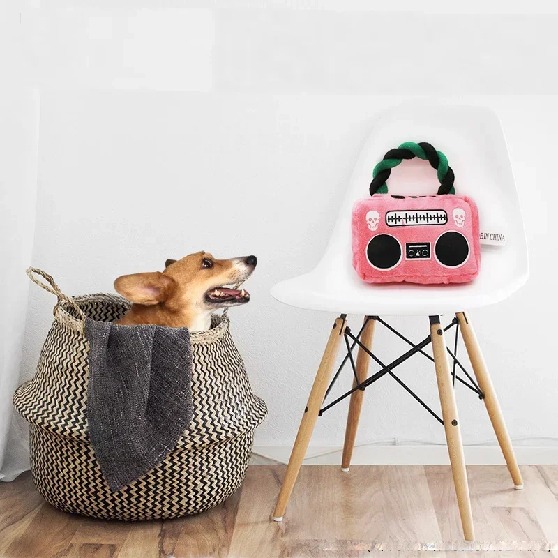 Perro cachorro cable Radio juguetes para mascotas suministros para mascotas mascotas juguete para masticar forma chirrido limpieza para perros pequeños medianos accesorios entrenamiento felpa - imagen 3