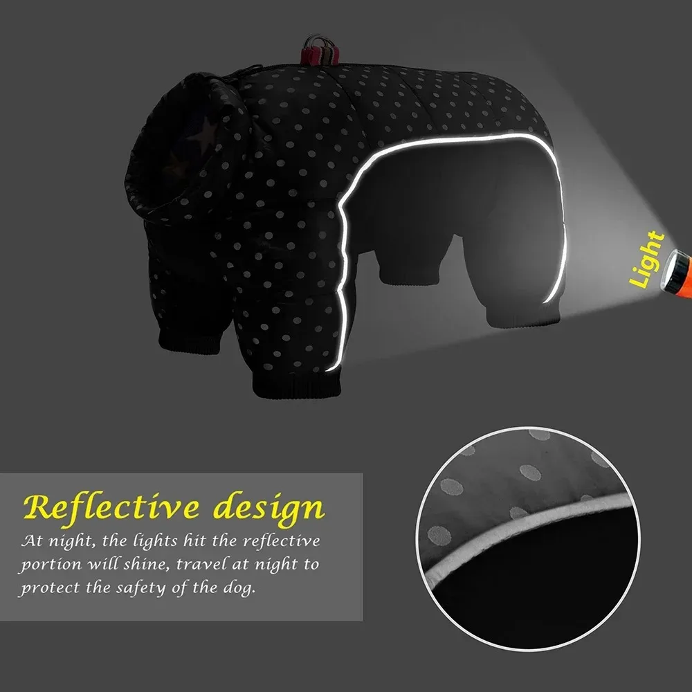 Monos de invierno para perros pequeños y medianos, abrigo grueso a prueba de viento y cálido para perros, mono impermeable, ropa de Bulldog Francés, disfraz para mascotas - imagen 3