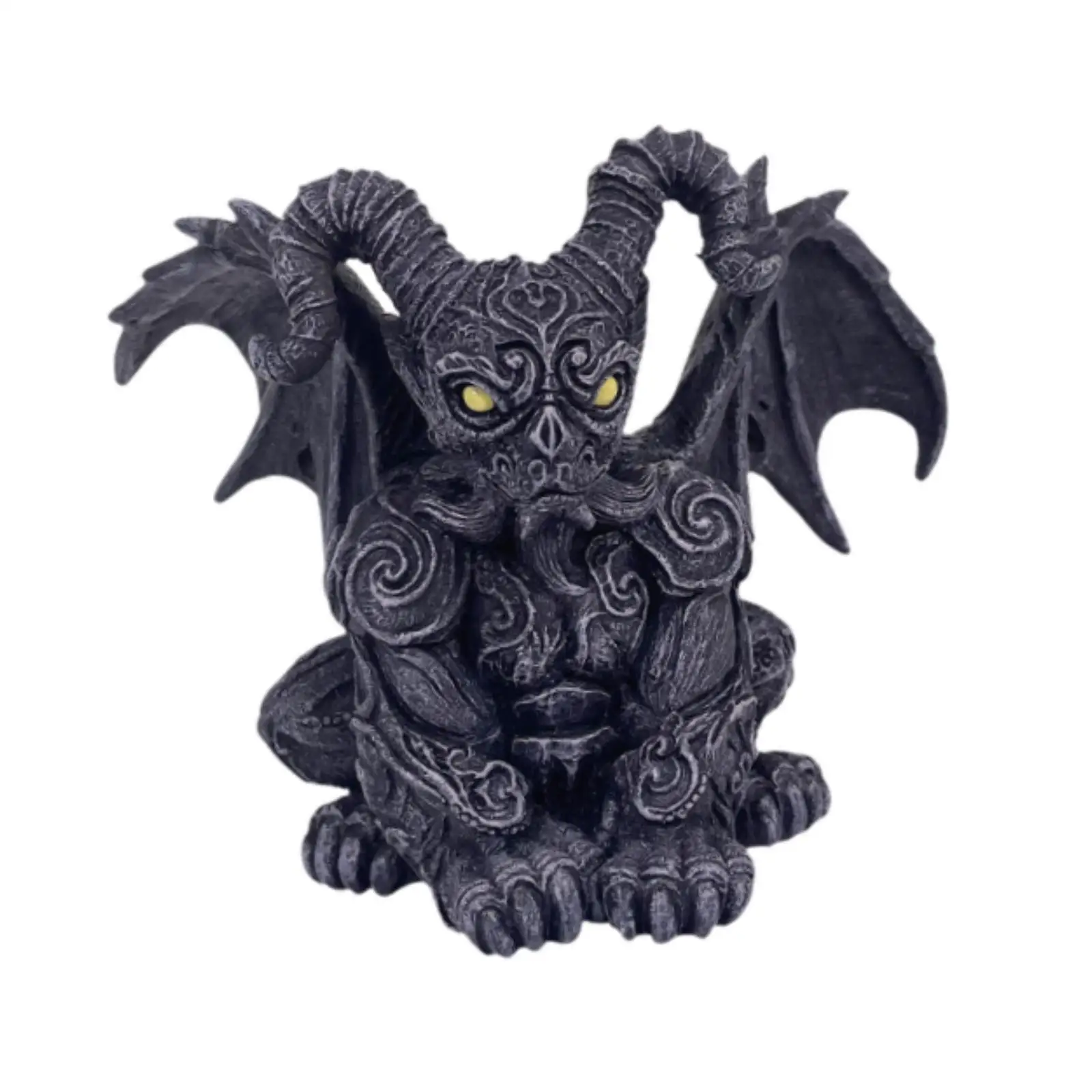 Flying Dragon Sculpture Gothic Party Supplies Creative Terror Prop Scary Dragon Figurine for Balcony Cabinet Home Room Bookshelf