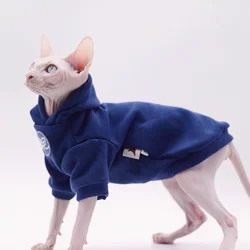 Sudadera gruesa azul oscuro para gatos Sphynx y perros pequeños