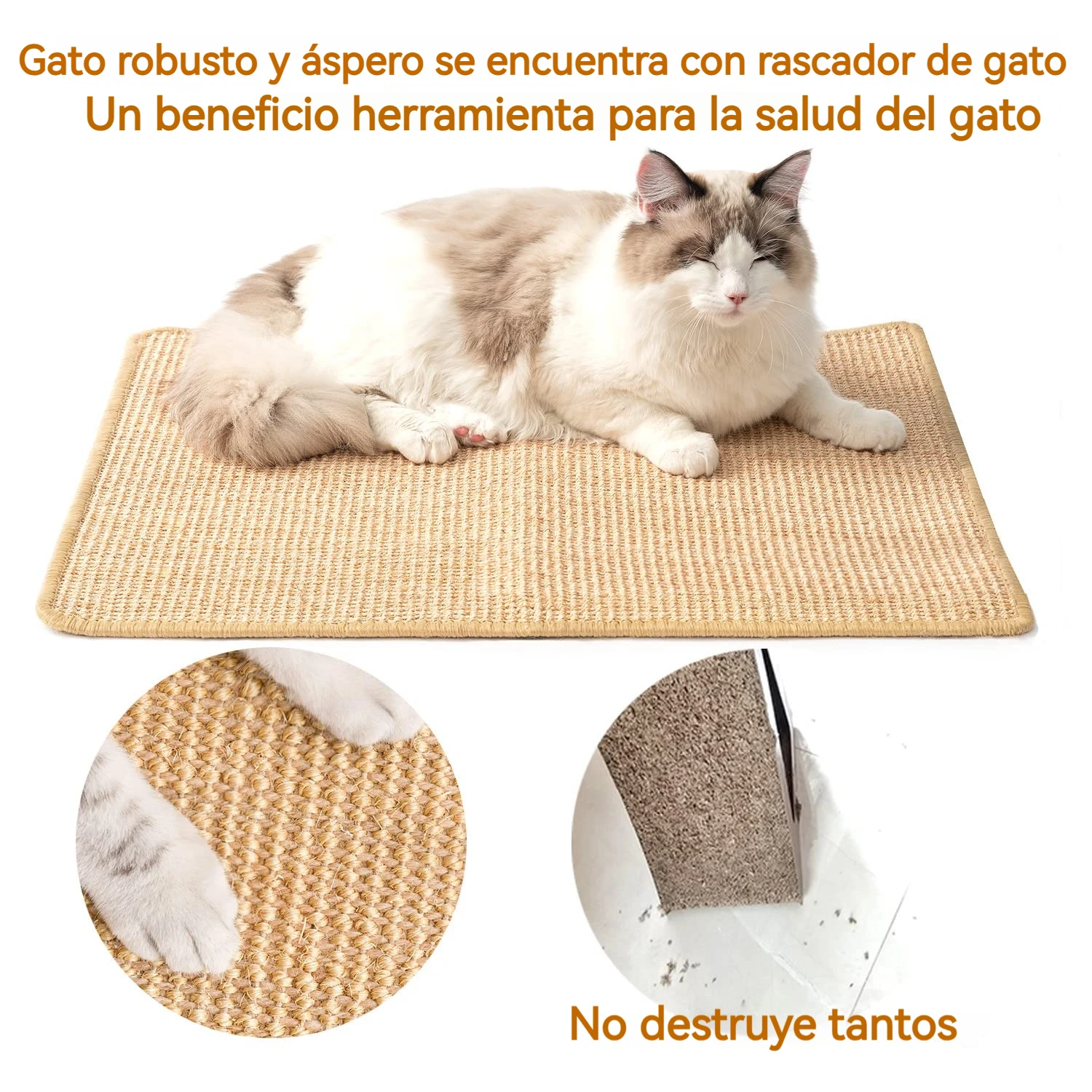 Rascador de Sisal para gatos, alfombrilla protectora de árbol para mantener tus muebles seguros - imagen 4