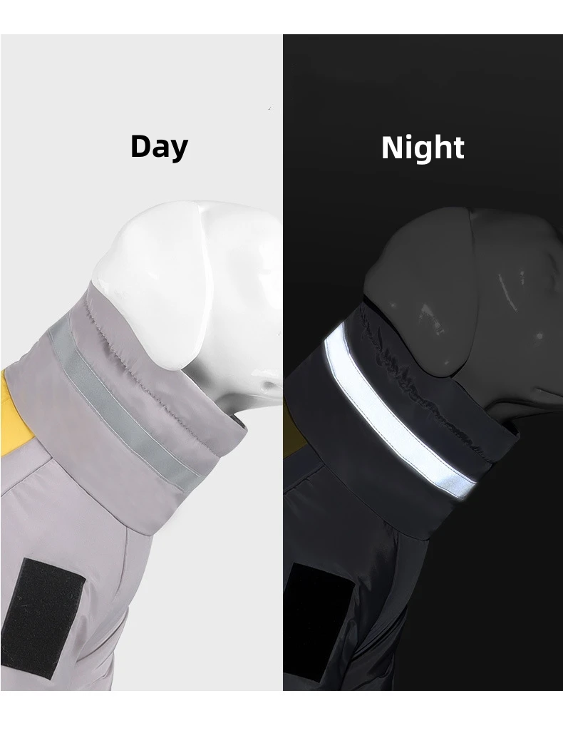 Chaqueta de invierno para perros, ropa impermeable y cálida, reflectante, con cremallera acolchada, a prueba de viento - imagen 3