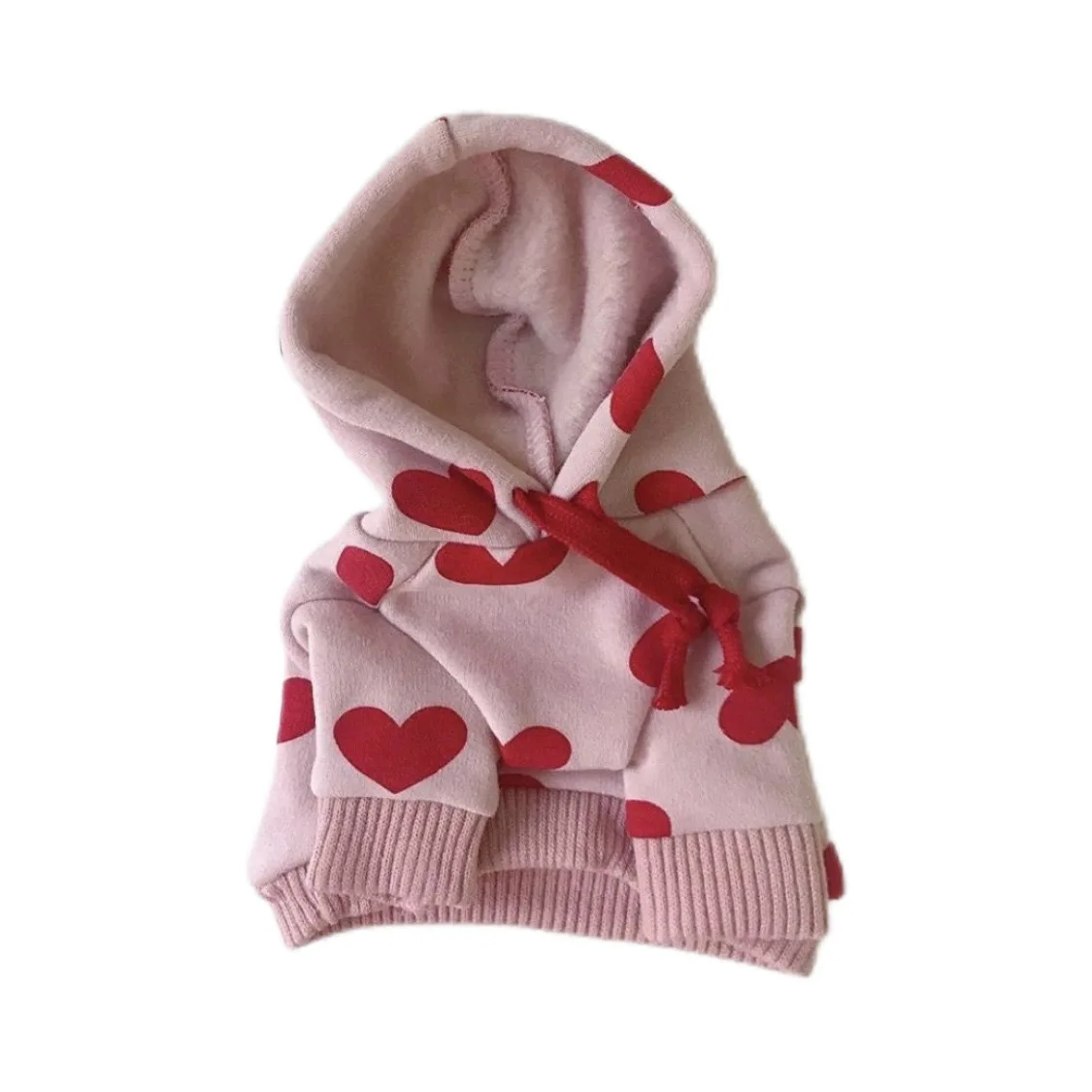Sudadera con capucha de invierno para mascotas con estampado de corazones y sudadera con capucha de lana para mascotas pequeñas (bichon Frise, Pomerania, perro de peluche, gato - imagen 5