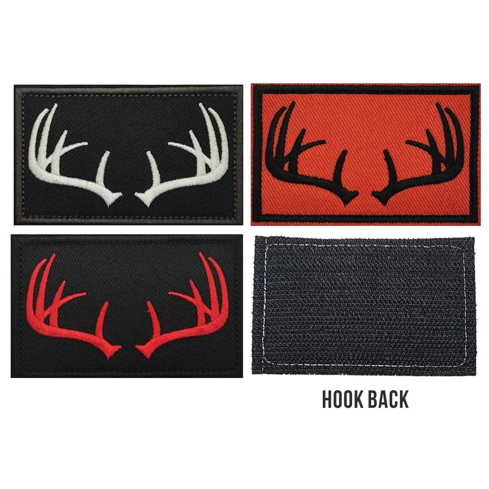 Parche bordado de caza con astas, insignia para brazalete, apliques de costura, adornos, parches decorativos