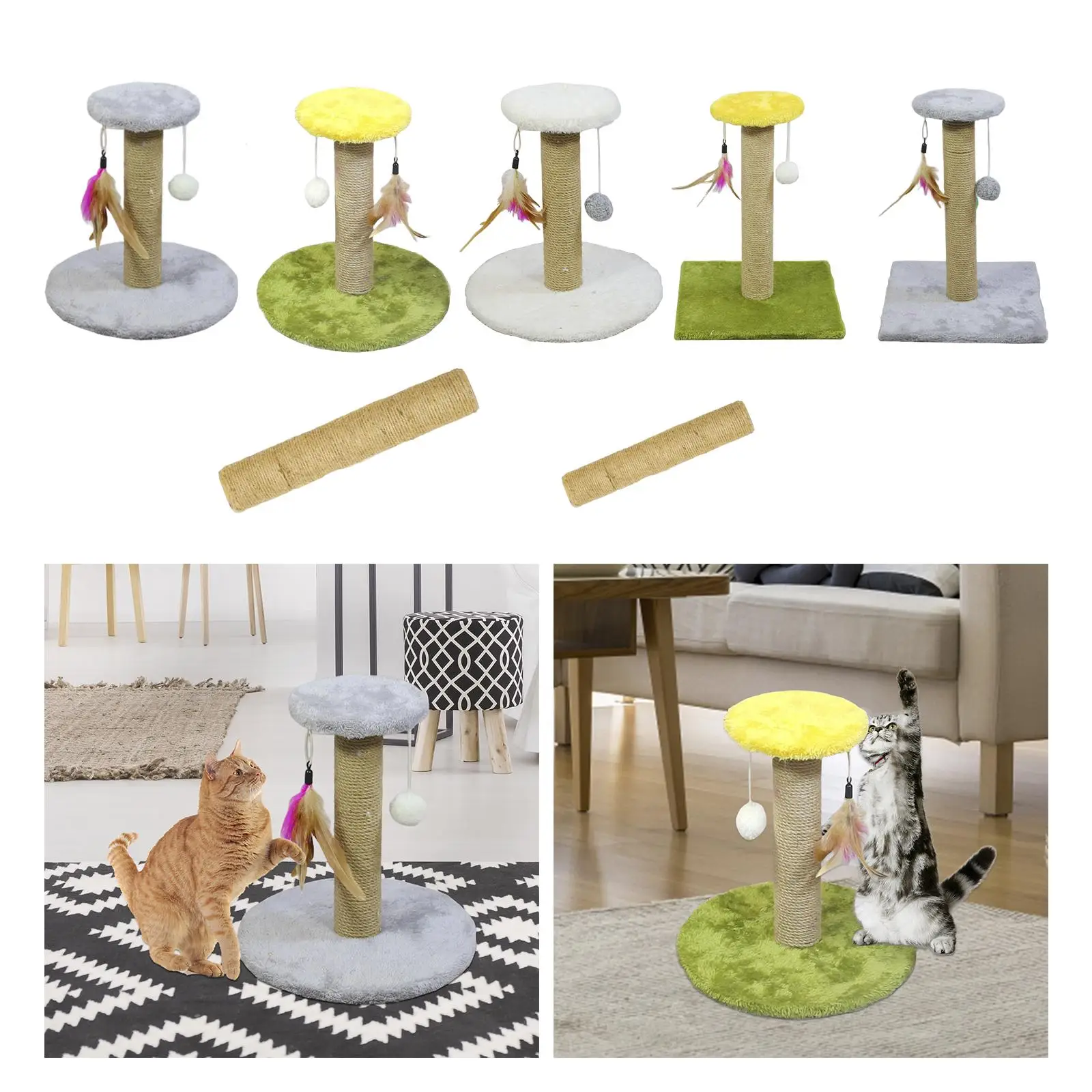 Rascador de cuerda de Sisal Premium para gatos, poste para rascar que protege sus muebles, escalada duradera para gatitos y gatos pequeños - imagen 3
