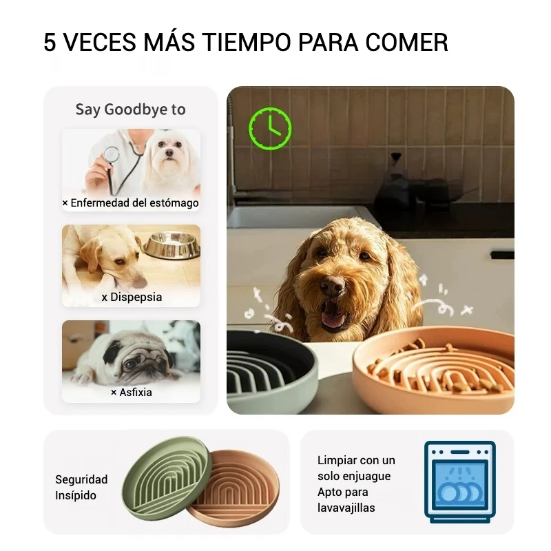 Estera para lamer mascotas, cuenco de silicona para comida de mascotas, succión de alimentación lenta para perros, cuenco antiasfixia, suministros para mascotas Golden Retriever - imagen 5