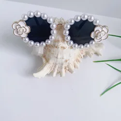Gafas de sol con flores y perlas para gatos y perros pequeños
