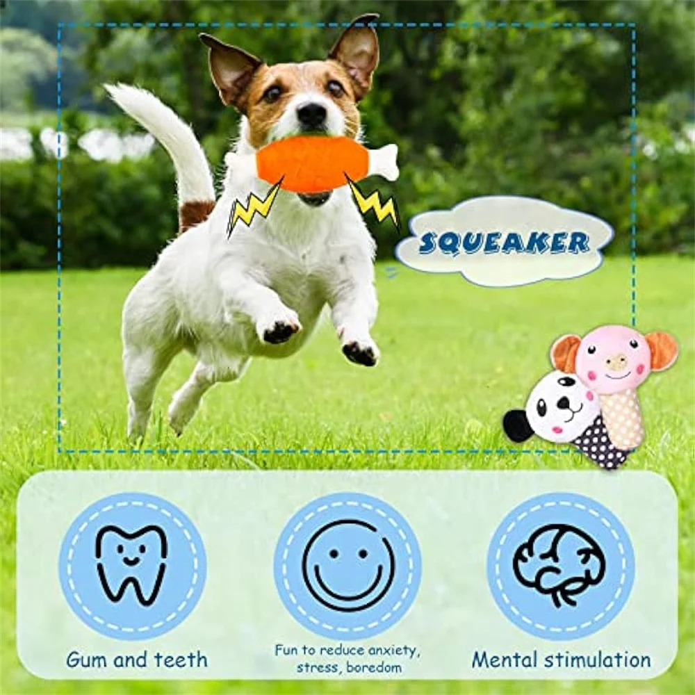 Juguetes sonoros de peluche para perros: ruedan y rechinan, ideales - imagen 4