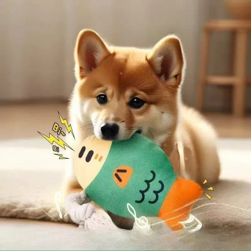 Juguete chirriante para perros, simulación de pez fathead, juguete masticable para limpieza de dientes y alivio del aburrimiento, juguete duradero para juegos de mascotas - imagen 4