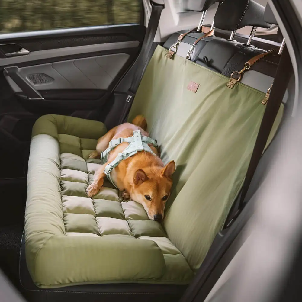 Cojín de respaldo de seguridad para viaje, cama grande para asiento de coche para perros, sillón de tablero de ajedrez, adecuado para la mayoría de los modelos de coches - imagen 5