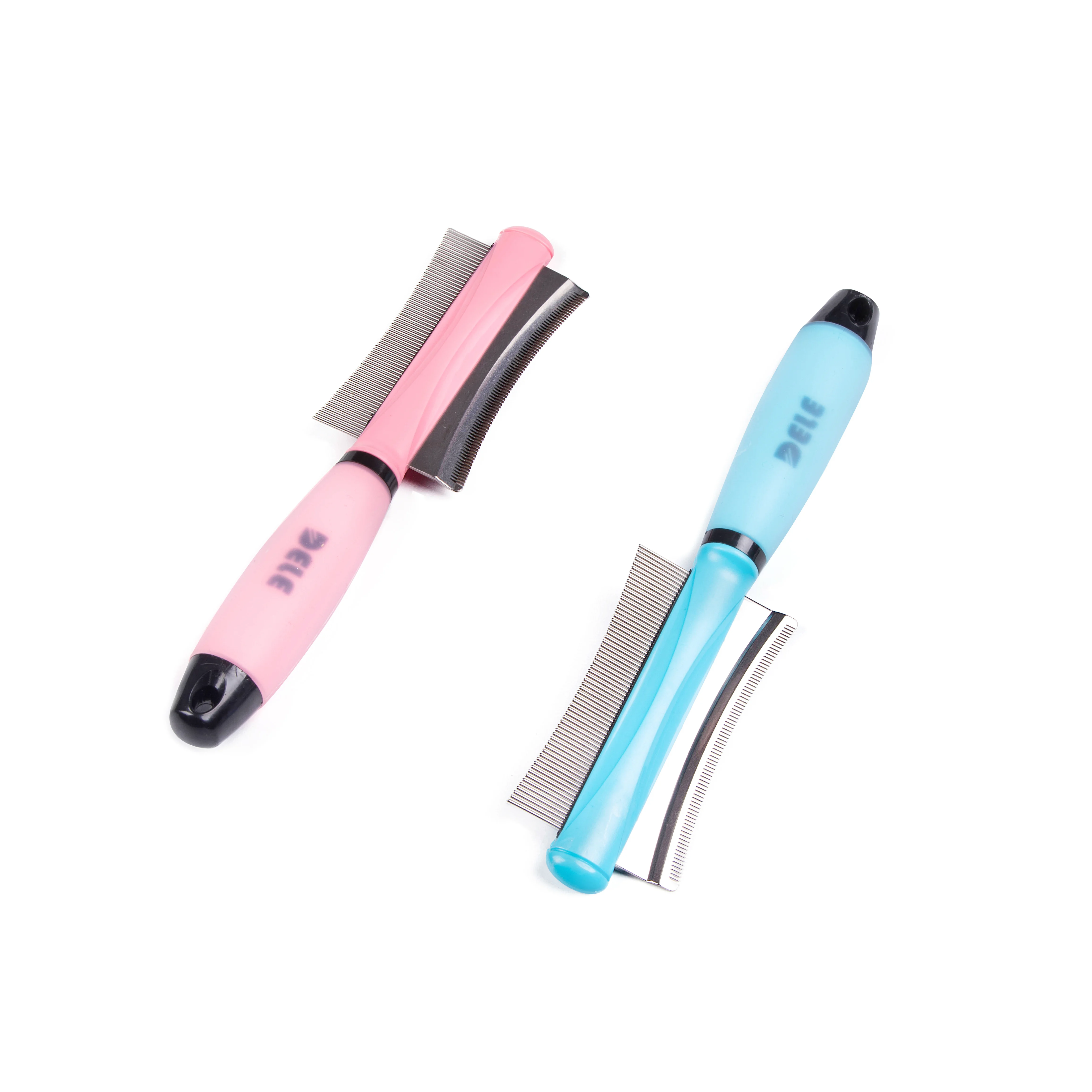 Peine de pelo de mascotas para perros y gatos, herramienta de aseo para perros de pelo largo y pequeño, cepillo de Deshedding fácil de doble cara - imagen 4