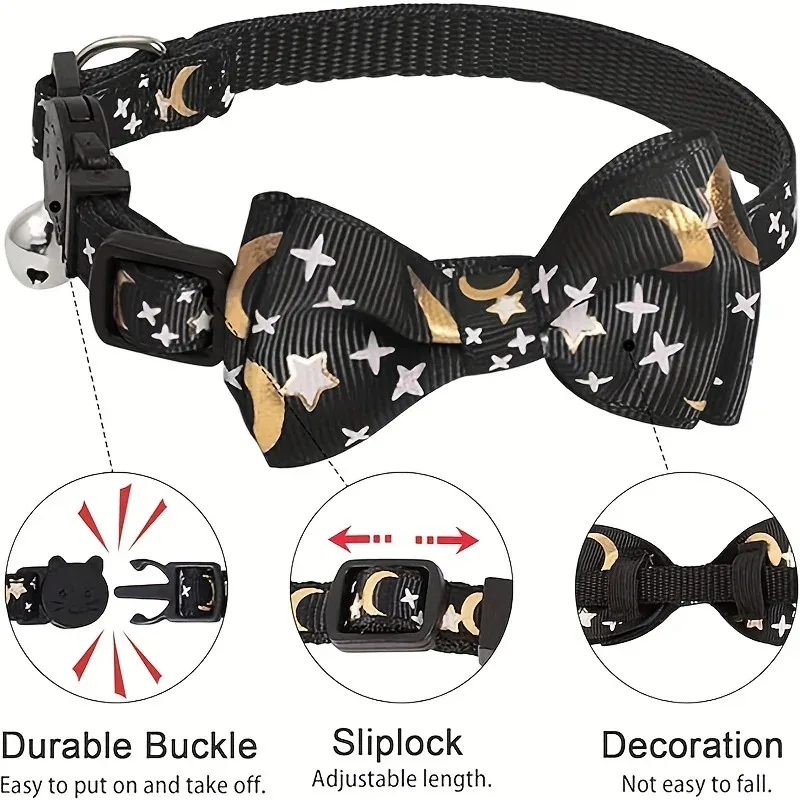 Collar de gato personalizado, colgante, ID grabado, etiqueta de nombre, Collar para gato, cachorro, gatito, campana, pajarita, Collar de perro pequeño personalizado - imagen 3