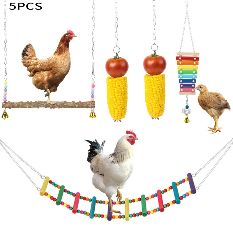 Juego combinado de juguetes para pájaros, loros, Piano, pollo, fruta, tenedor, espejo, jaula para pájaros, accesorios, productos para mascotas - imagen 4