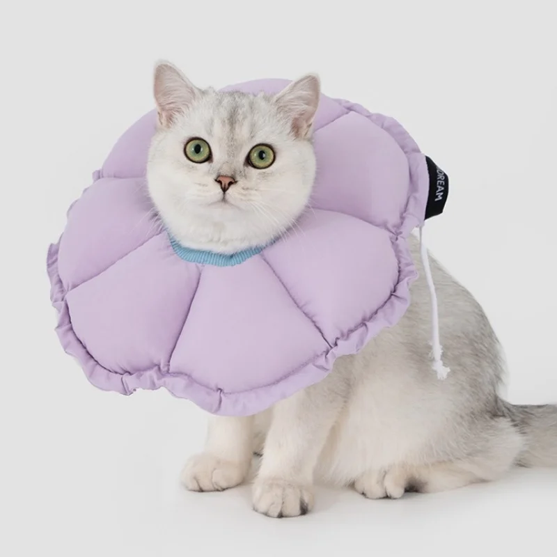 Collar de recuperación para gatos de gran diámetro, cono suave ajustable para gatitos, peso ligero, impermeable, Collar isabelino para evitar lamer - imagen 2