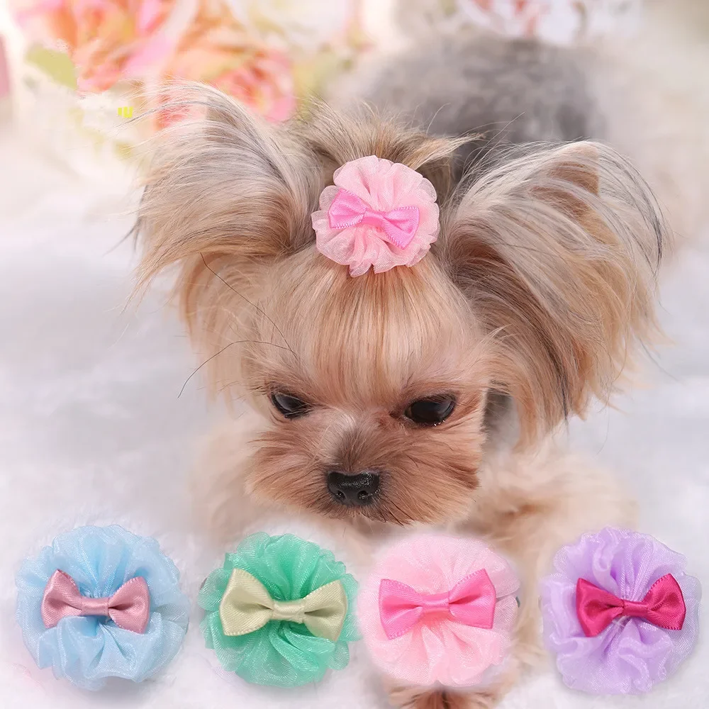 Pinzas decorativas con lazo para perros y gatos - imagen 2