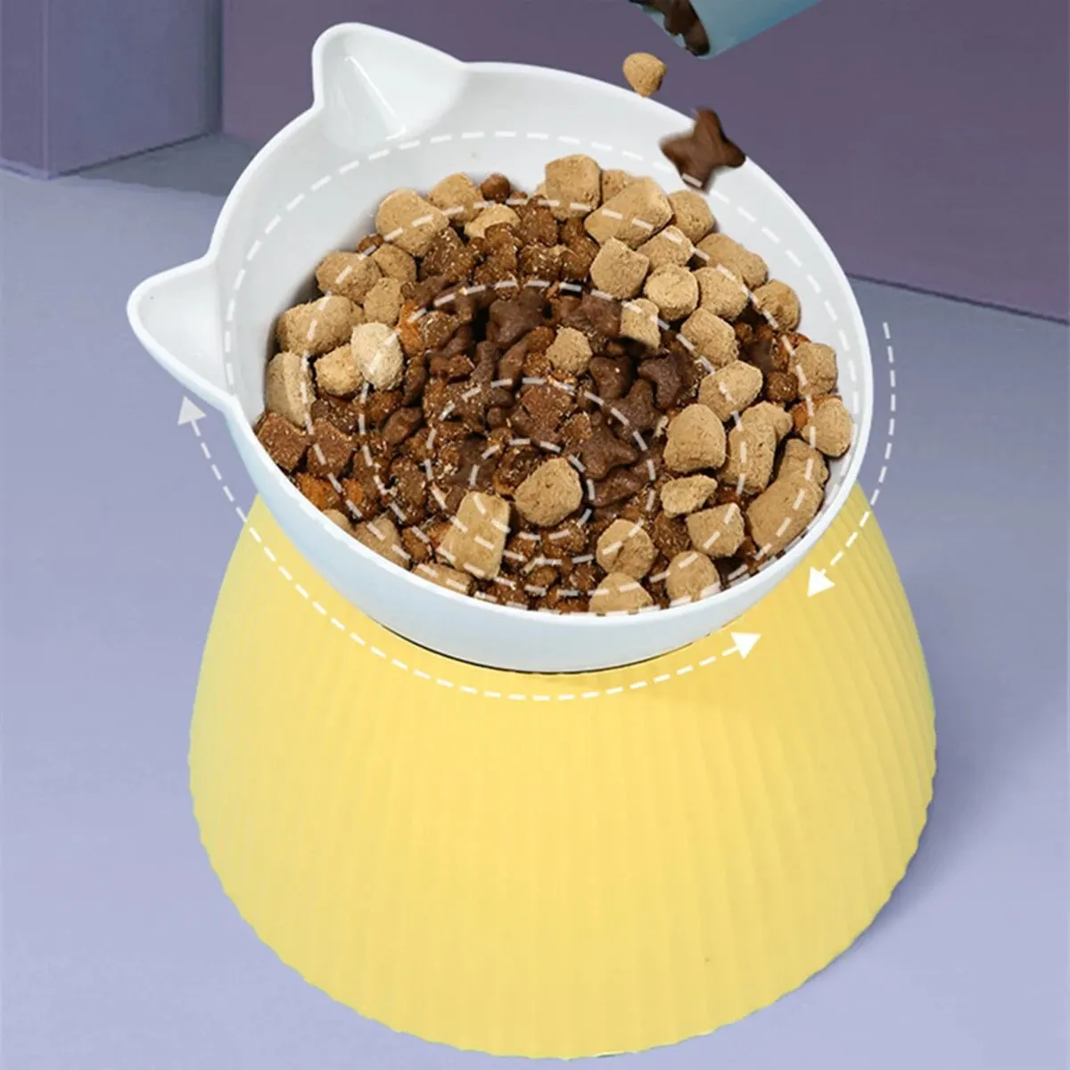 Cuencos elevados para gatos con soporte elevado, 15 soportes inclinados para protección del cuello con diseño para gatos, cuenco alimentador de agua para alimentos para mascotas para gatos o perros pequeños, 1 ud. - imagen 3