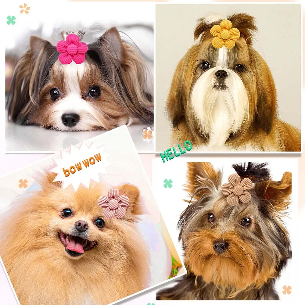 Lazos piezas para el pelo de perro, accesorios de algodón para el pelo de mascotas, 100 - imagen 3