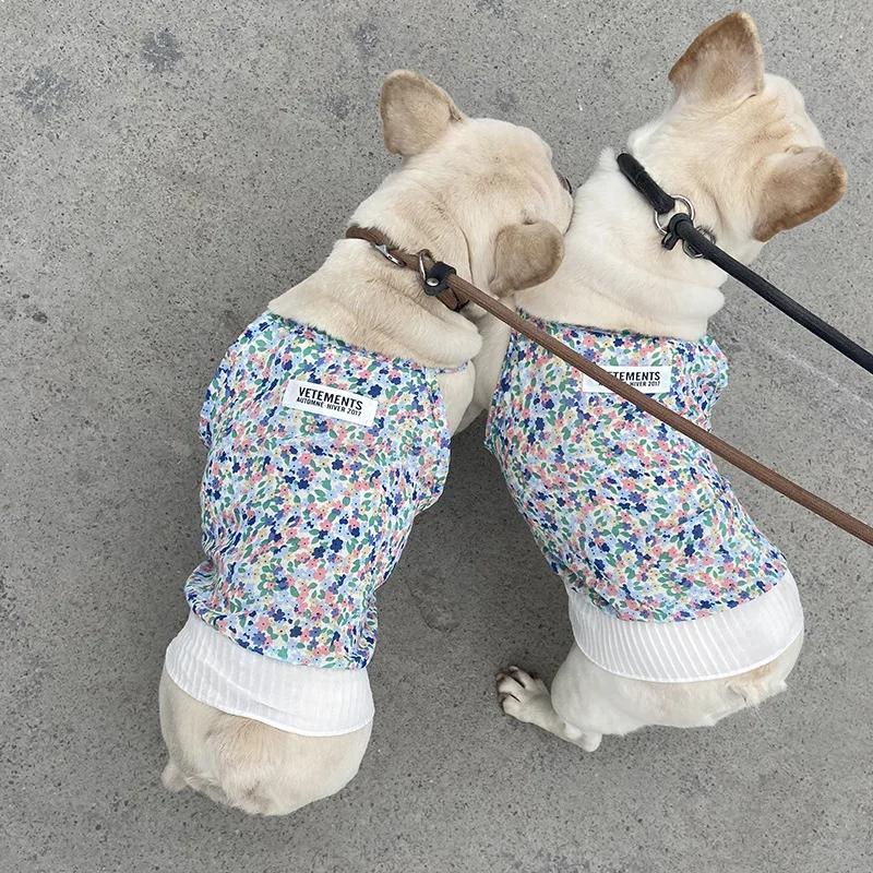 Chaleco de encaje Floral para mascotas Ins, ropa de primavera y verano para gatos, ropa de verano para perros pequeños con leche, ropa para cachorros, chaleco para perros, camisa para perros - imagen 2