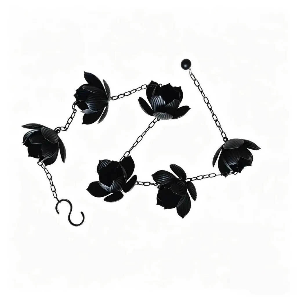 Cadena de lluvia exterior flor loto refrescante para gatos y perros