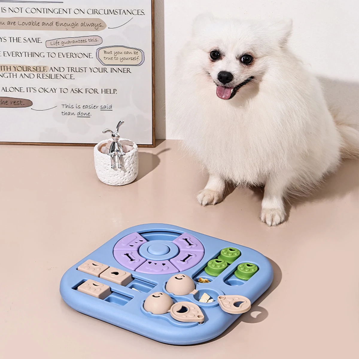 Un rompecabezas para mascotas, cuenco de comida lenta, cuenco de entrenamiento antiasfixia, juguete de comida oculto, juguete para perros y gatos, caja de comida multifuncional, puz para mascotas - imagen 3
