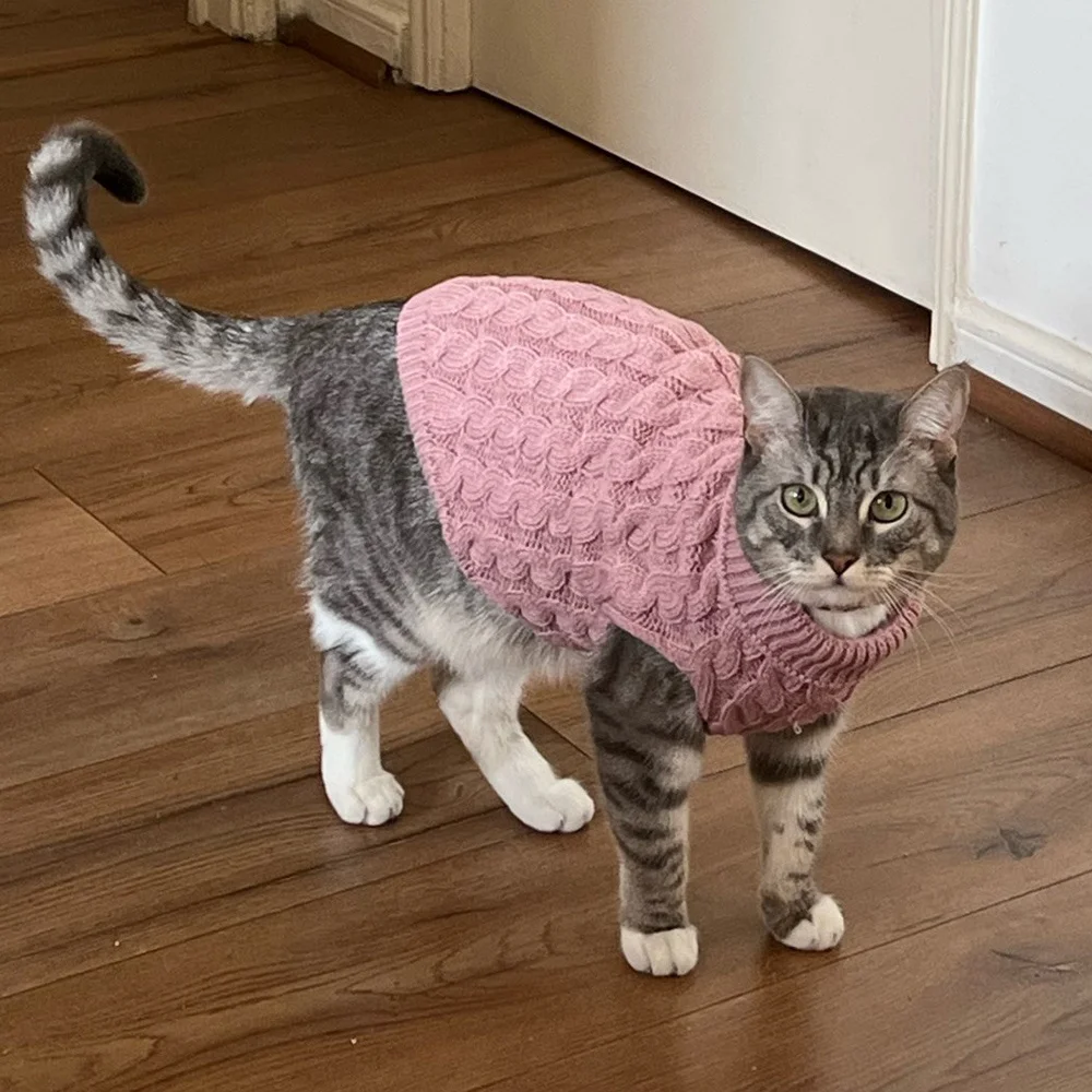 Suéter de punto cálido para gatos Sphynx, ropa de invierno para mascotas, ropa para gatos, jerséis para cachorros y gatitos Katten Kedi, ropa para gatos