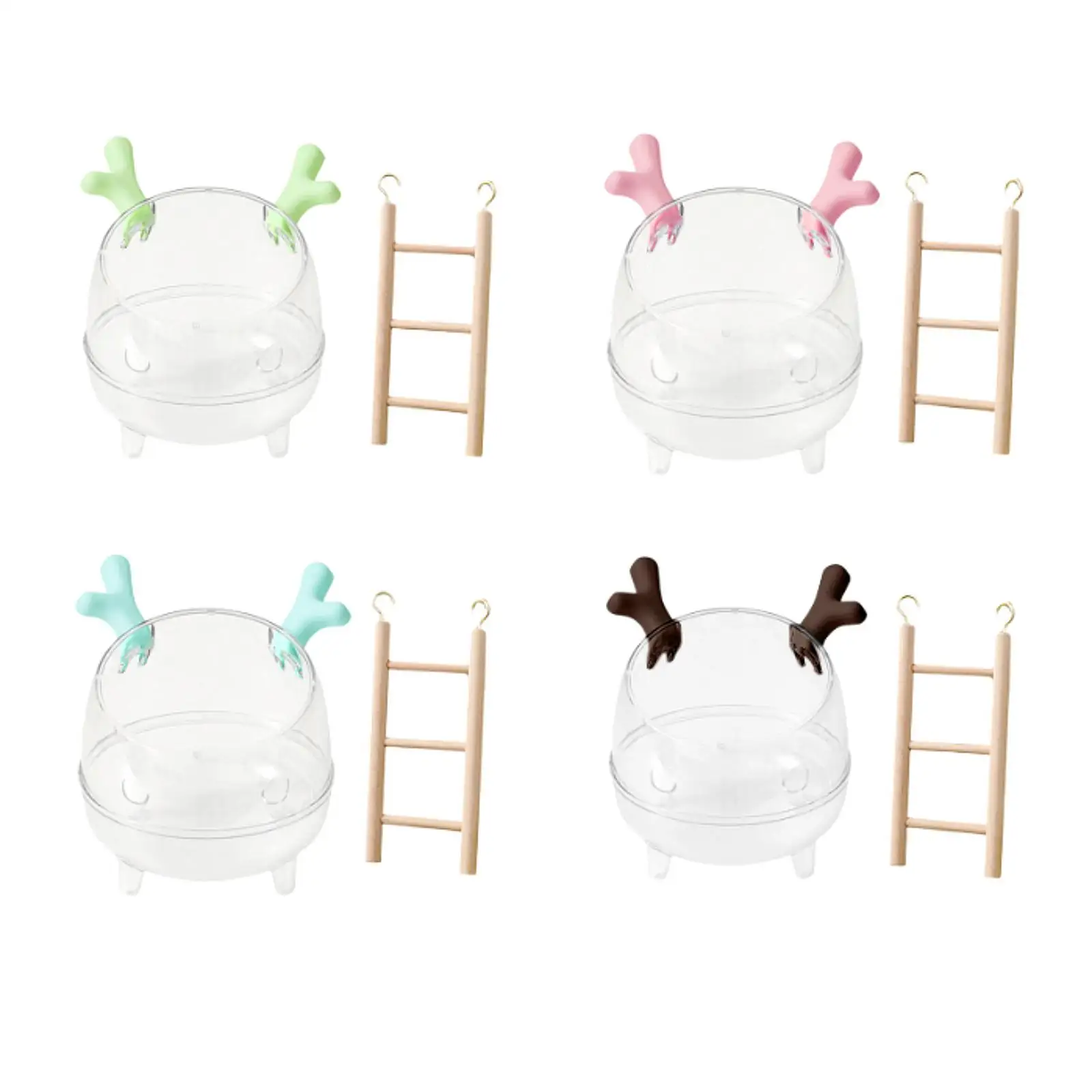 Hamster Sand Bath Container,Small Animal Shower Hideout,Clear,Small Pet Bathroom Sand Bath Box Hamster Toilet for Gerbil,Mice