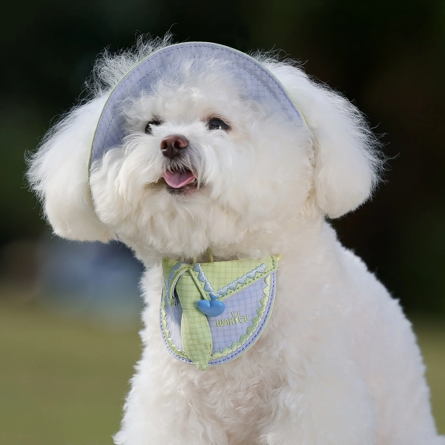 Sombrero de pescador para mascotas con babero para mascotas, conjunto de sombrero para gatos con babero para gatos, sombrero para el sol para mascotas, sombrero para exteriores para perros de verano con gorros para mascotas con orificio para la oreja - imagen 4