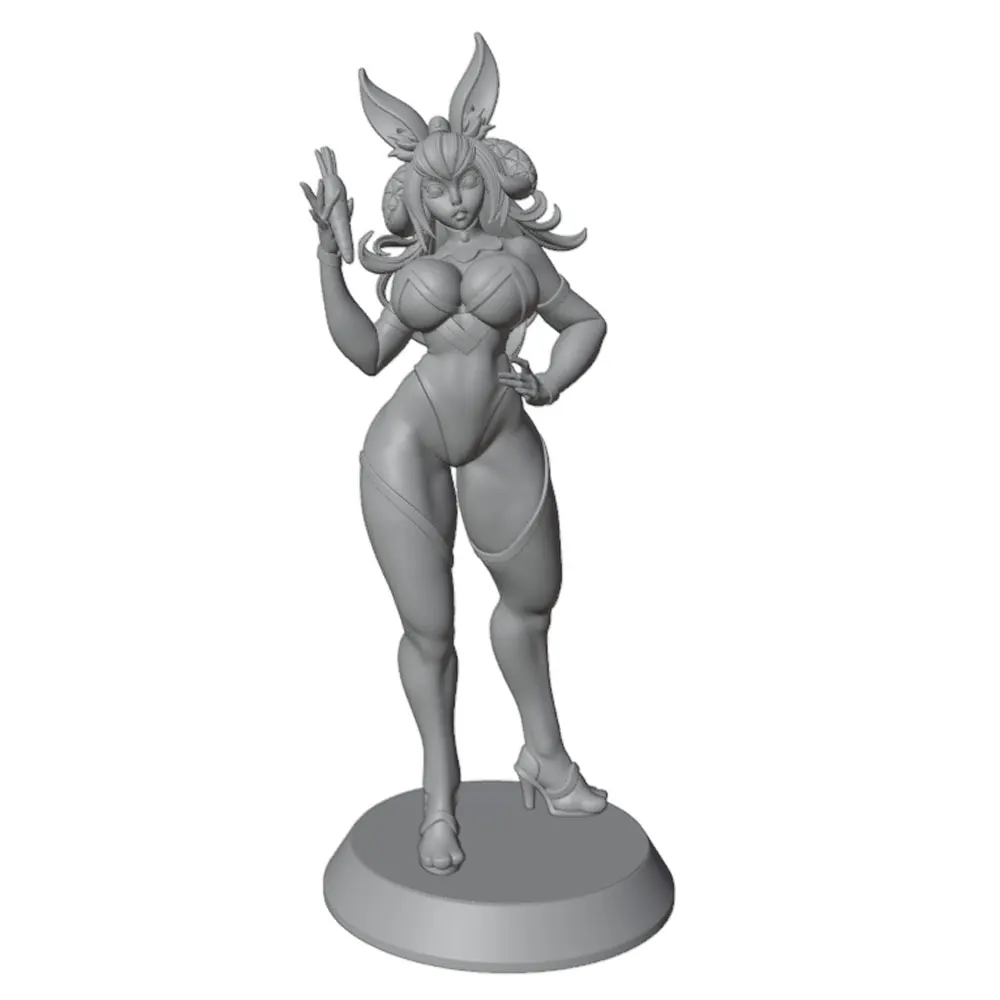Miniatura resina conejita sexy 1/24 sin pintar para rol coleccionismo - imagen 4