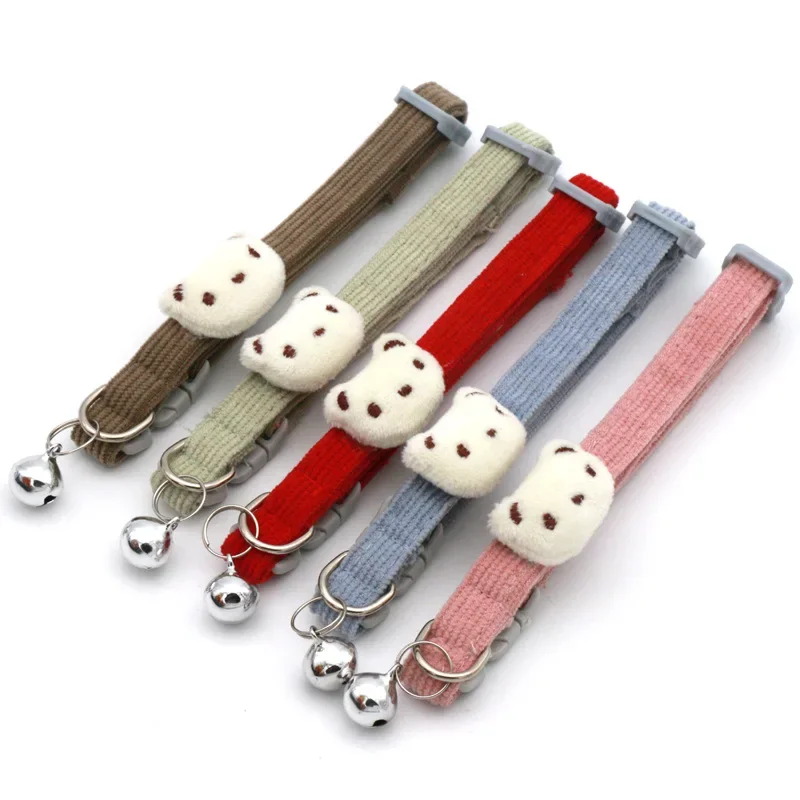 Precioso Collar para mascotas, Collar ajustable de estilo de dibujos animados suave para mascotas con campana, Collar ajustable para perros pequeños y gatos, suministros para mascotas - imagen 5