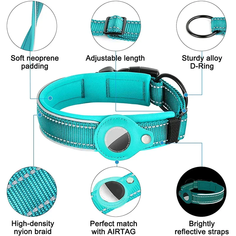 Collar de perro con localizador GPS para exteriores, estuche antipérdida para mascotas, suministros para perros, Airtags, Apple - imagen 2