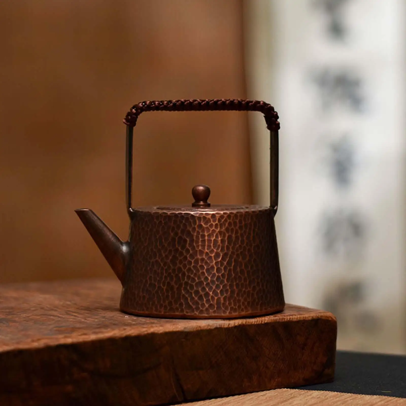 Copper Teapot 400ml Chinese Traditional Teapot Tea Maker Wrapped Handle Tea Kettle for Household Hiking Camping Hotel Kitchen Copper Teapot 400ml Chinese Traditional Teapot Tea Maker Wrapped Handle Tea Kettle for Household Hiking Camping Hotel Kitchen