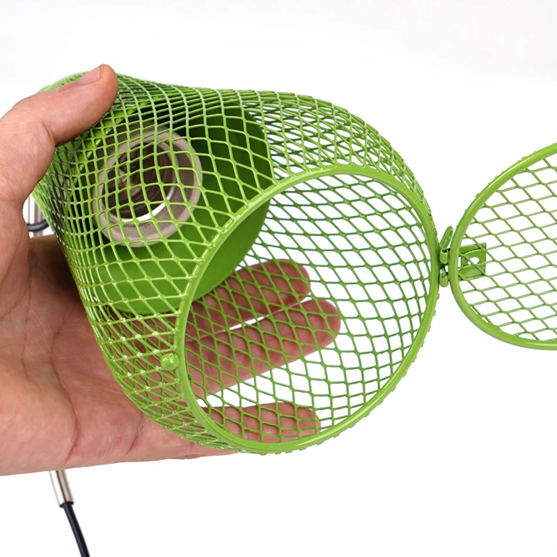 Pantalla de lámpara de calor para reptiles, cubierta de malla térmica de cerámica verde, protector calentador para pollo, lagartos, tortuga, chociador, serpiente, 110V-220V - imagen 4
