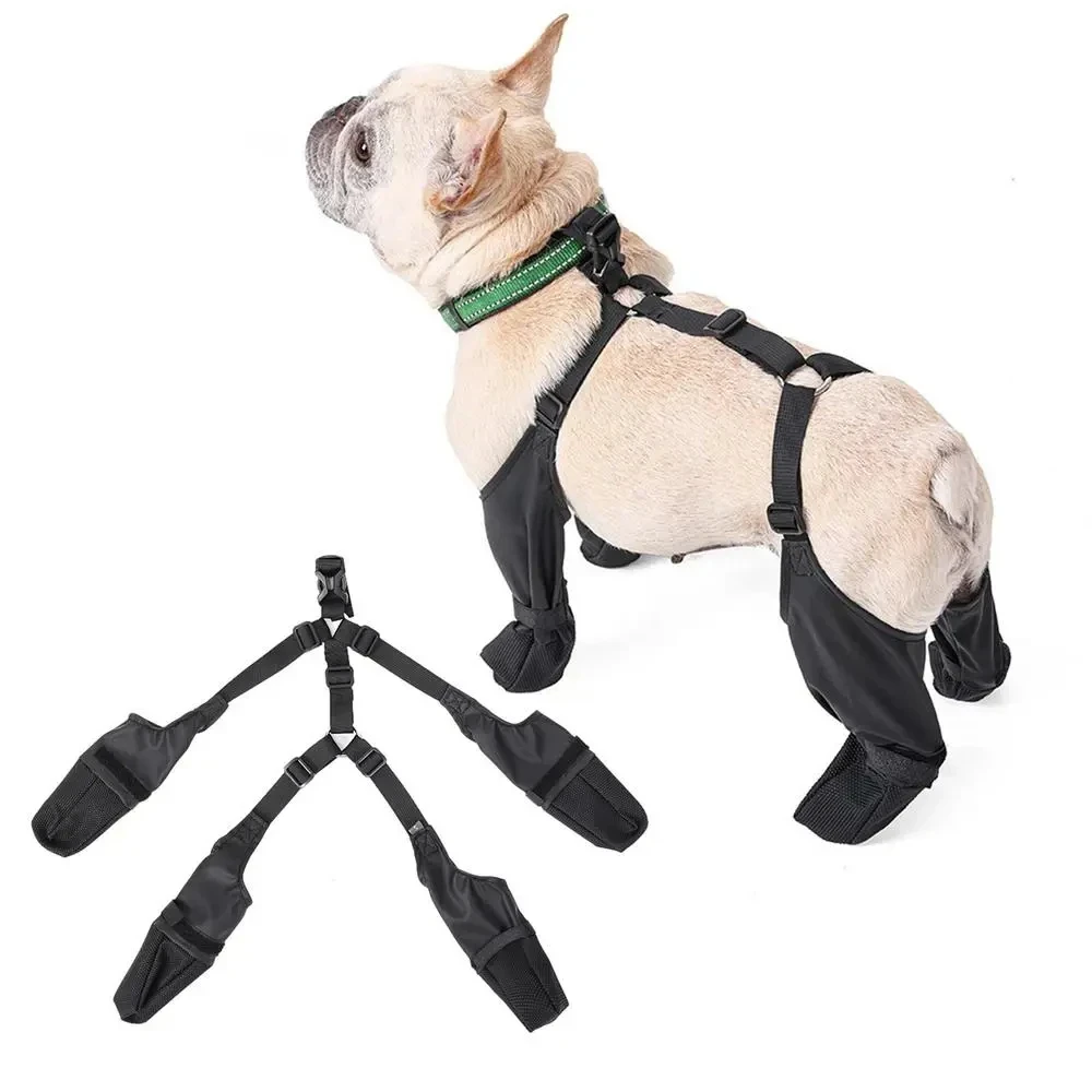 Zapatos impermeables ajustables para perros, botas transpirables para mascotas, zapatos suaves para caminar al aire libre, Protector de patas para Bulldog Francés - imagen 3