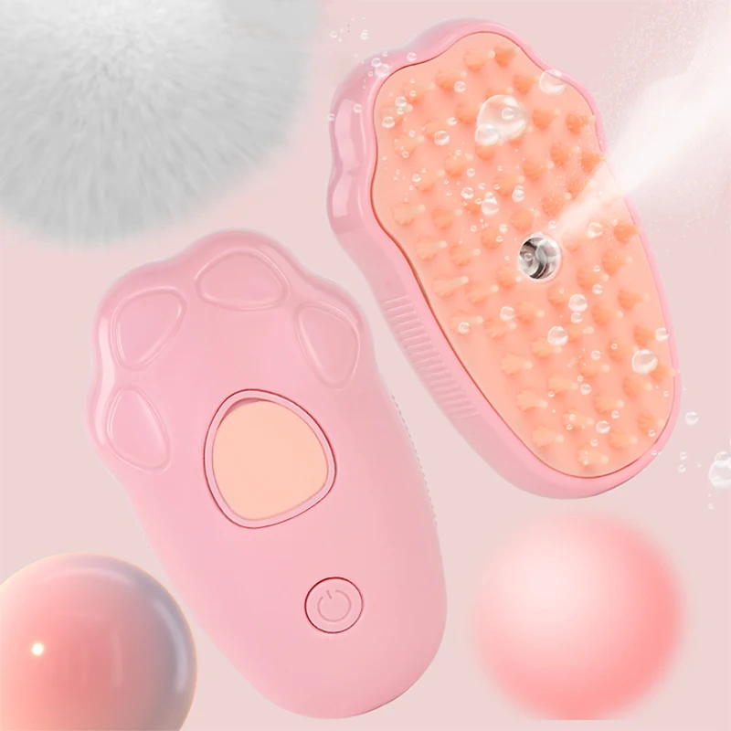 Peine de belleza de vapor para mascotas de colores, pelo flotante limpiable, elimina el pelo enredado, No es necesario tomar una ducha, Universal para gatos y perros - imagen 4