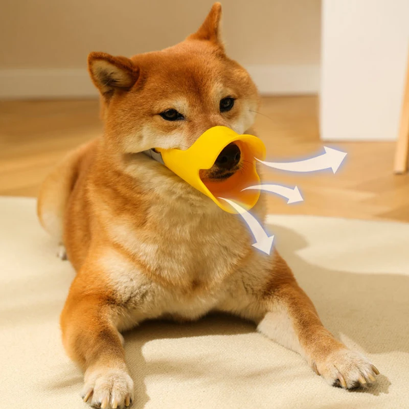 Bozal de pato de silicona para perro, máscara antimordedura para dejar de ladrar, accesorios para mascotas, cubierta de boquilla ajustable segura - imagen 4
