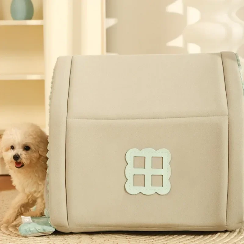 Casa de invierno para perros, camas y muebles para sala de estar, casa cálida para gatos y perros, nido para mascotas, cama para dormir, suministros para mascotas - imagen 3
