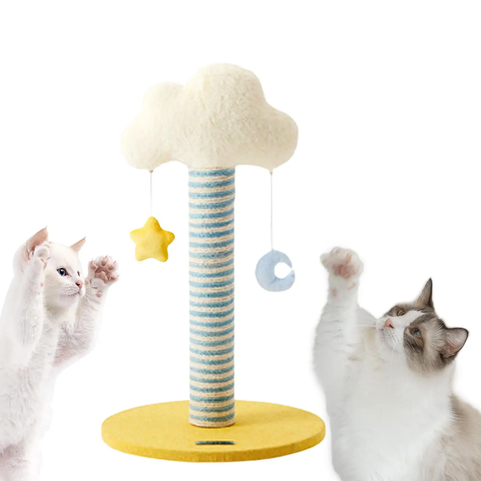 Cat Tree Cat Play Activity Cute Furniture Protector Cat Climbing Tower with Moon Stars Play Ball Toys for Kitty Activity Center