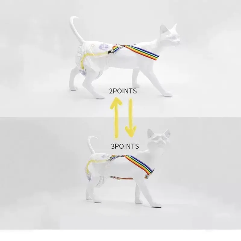Tirantes para mascotas, pantalones de pañales fijos, adecuados para gatos, perros, cerdos, período de Estrus y urinar en todas partes, correa ajustable para pañales - imagen 5