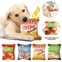 Juguete bolsa de patatas con chirrido para perros pequeños y medianos
