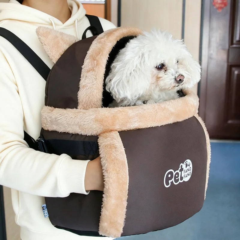 Bolsa de pecho portátil para mascotas, mochila frontal de hombro para gatos, perros, gran capacidad, suave, transpirable, para viajes al aire libre, manos libres - imagen 2